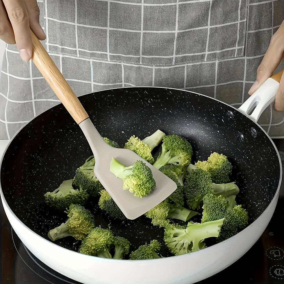 Thumbnail: 12-Piece Premium Non-Stick Silicone Kitchen Utensil Set with Ergonomic Wooden Ha