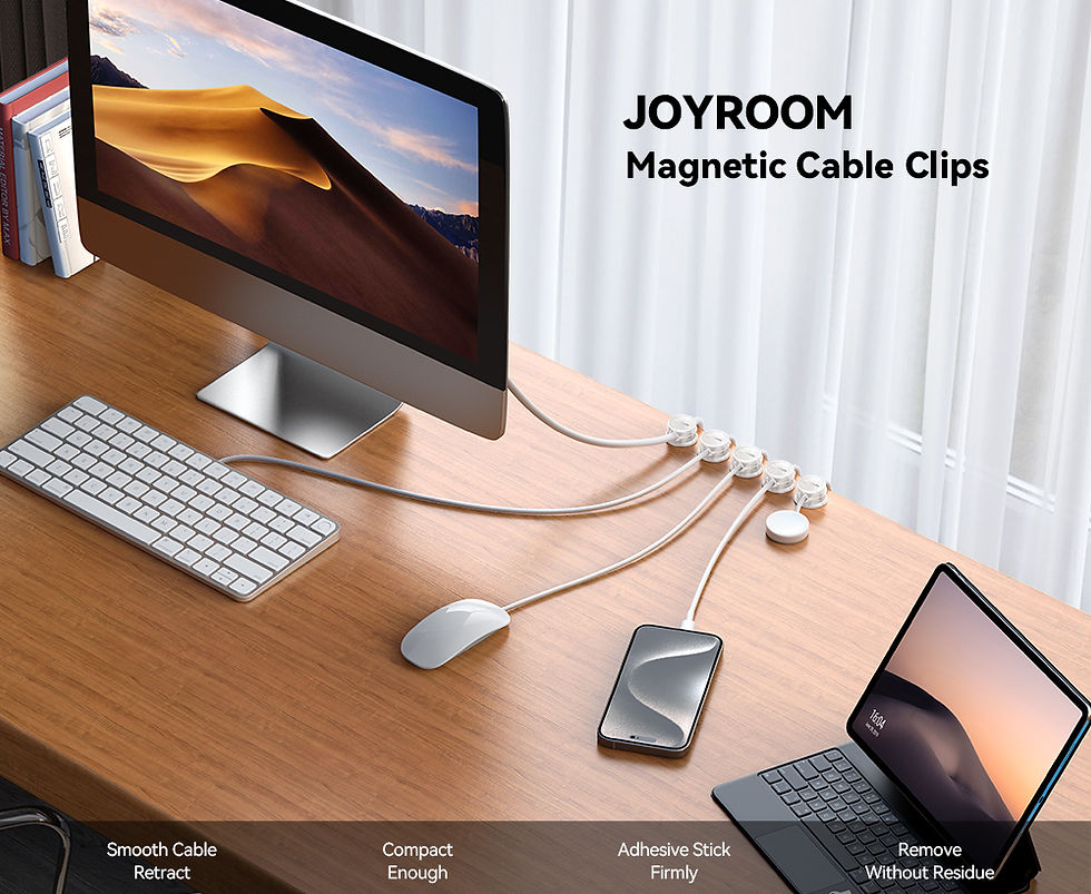 Thumbnail: Joyroom 9Pcs Magnetic Cable Organizer Cord Management Cable Clips Adhesive Wire 