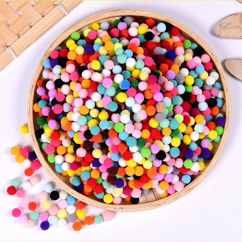 8-30mm Mini Pompom Mixed Color Soft Pompom Balls High Elasticity Hairball Hand-s
