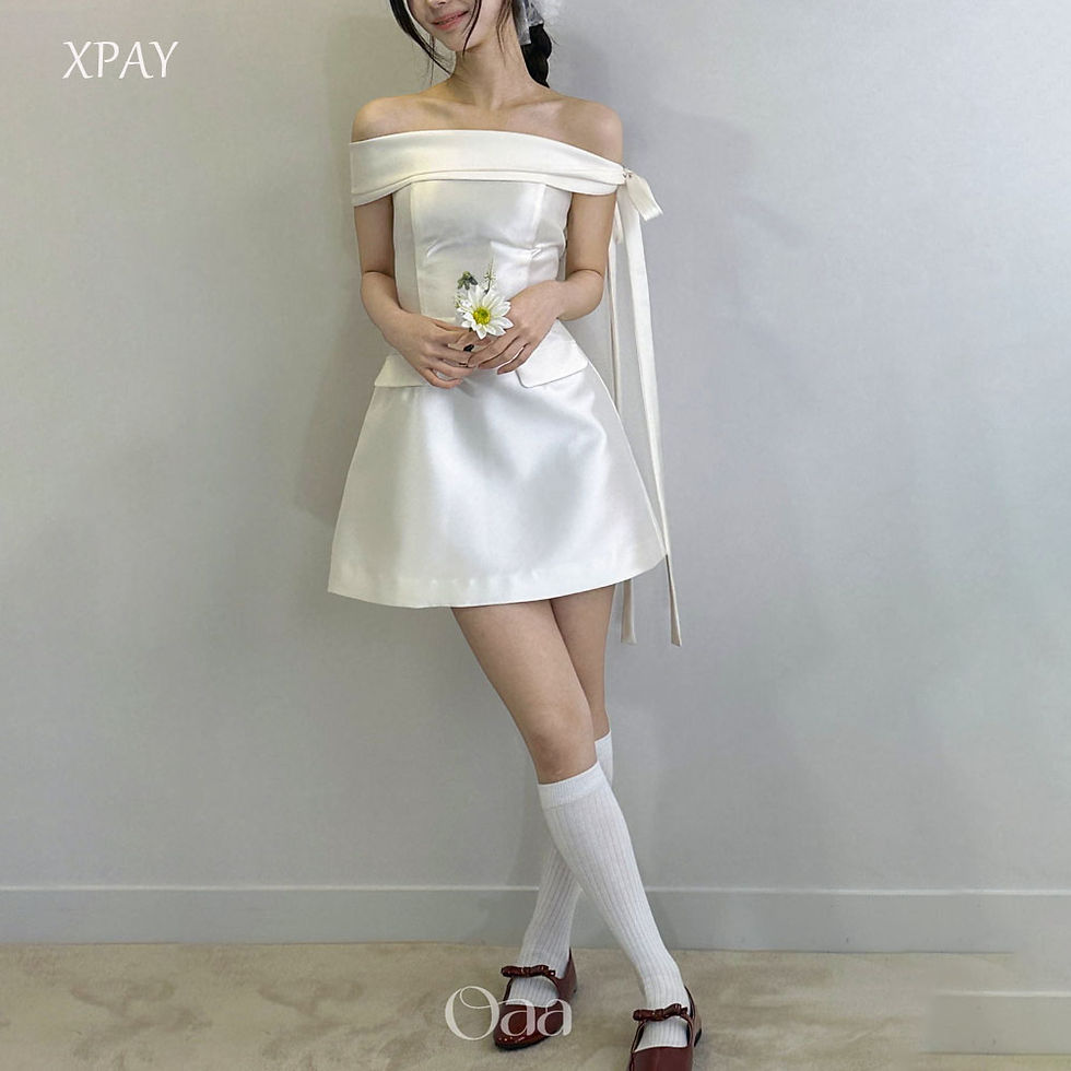 XPAY Modern 3 styles Satin Korea Short Wedding Dresses Photo shoot Corset Back A