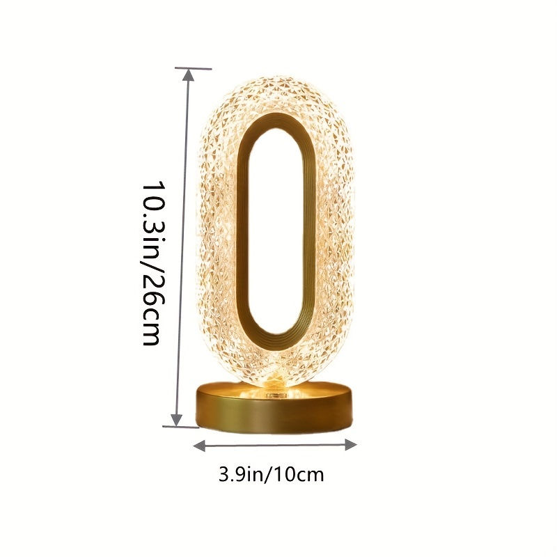Thumbnail: 1 luxurious oval crystal table lamp, office USB charging lamp, living room bedsi