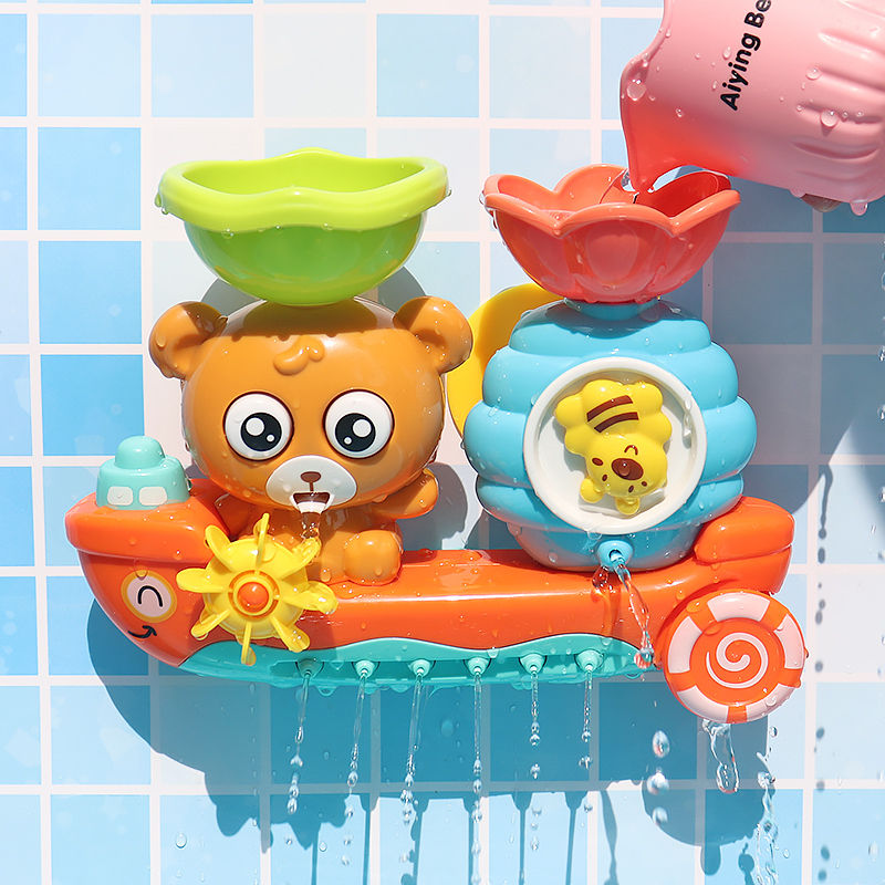 Baby Bath Toy Wall Sunction Cup Track Water Games Children Bathroom Monkey Cater