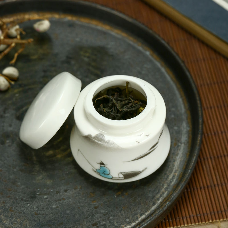 Thumbnail: Mini Ceramic Tea Pot White Ceramic Pot Portable Travel Wake-up Tea Pot Storage C