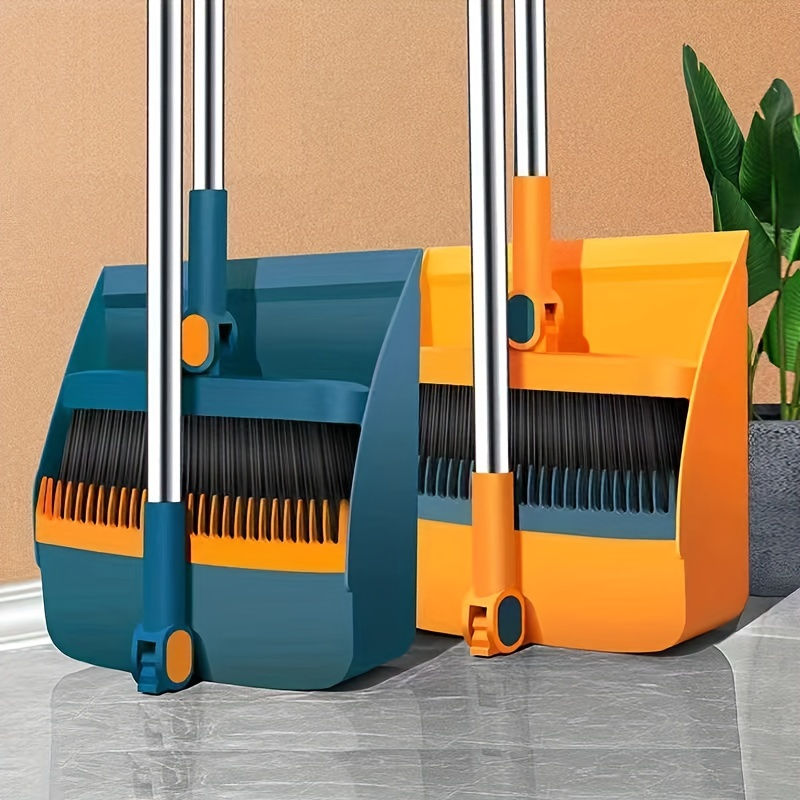 1set, Household Broom And Dustpan Set, Long Handle Floor Cleaning Broom Dustpan