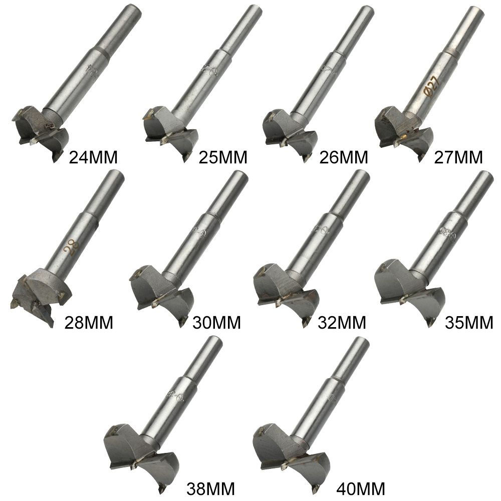 10mm-40mm Forstner Carbon Steel Boring Drill Bits Woodworking Self Centering Hol