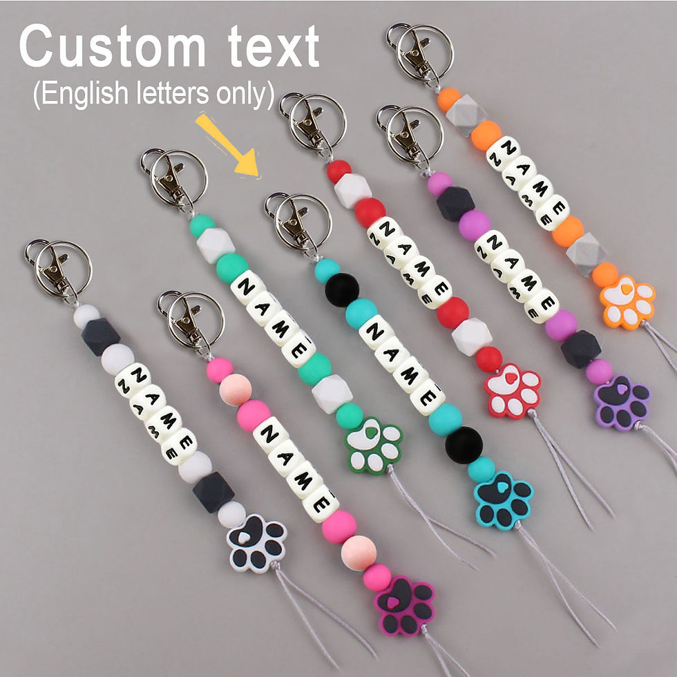 1pc personalized dog paw pattern colorful name keychain, backpack pendant, uniqu