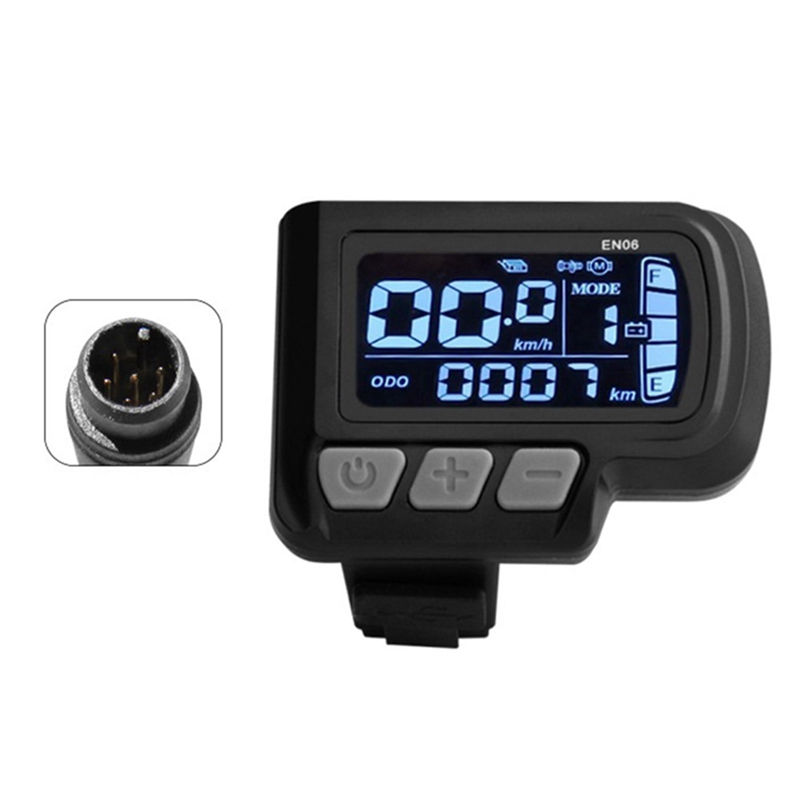 LCD-EN06 Electric Bike LCD Display Meter Dashboard Panel With USB 24V 36V 48V Fo