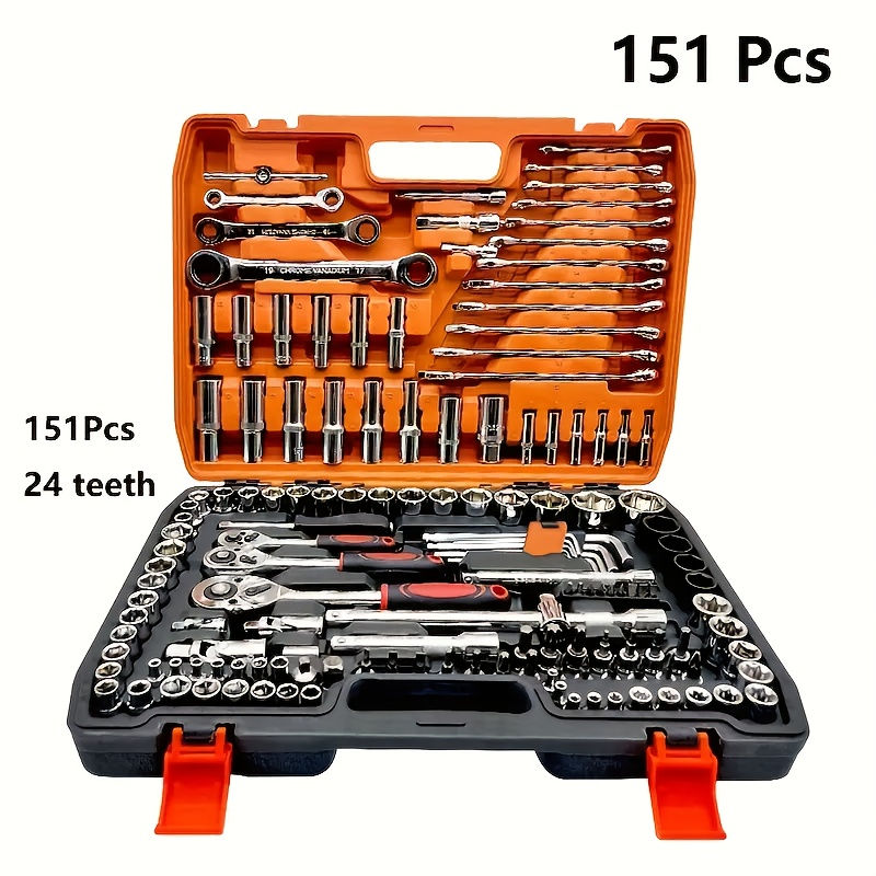 Thumbnail: 53/82/121/151PCS Heavy Duty socket Set, (5/16 Inches to 3/4 Inches) And Metric (