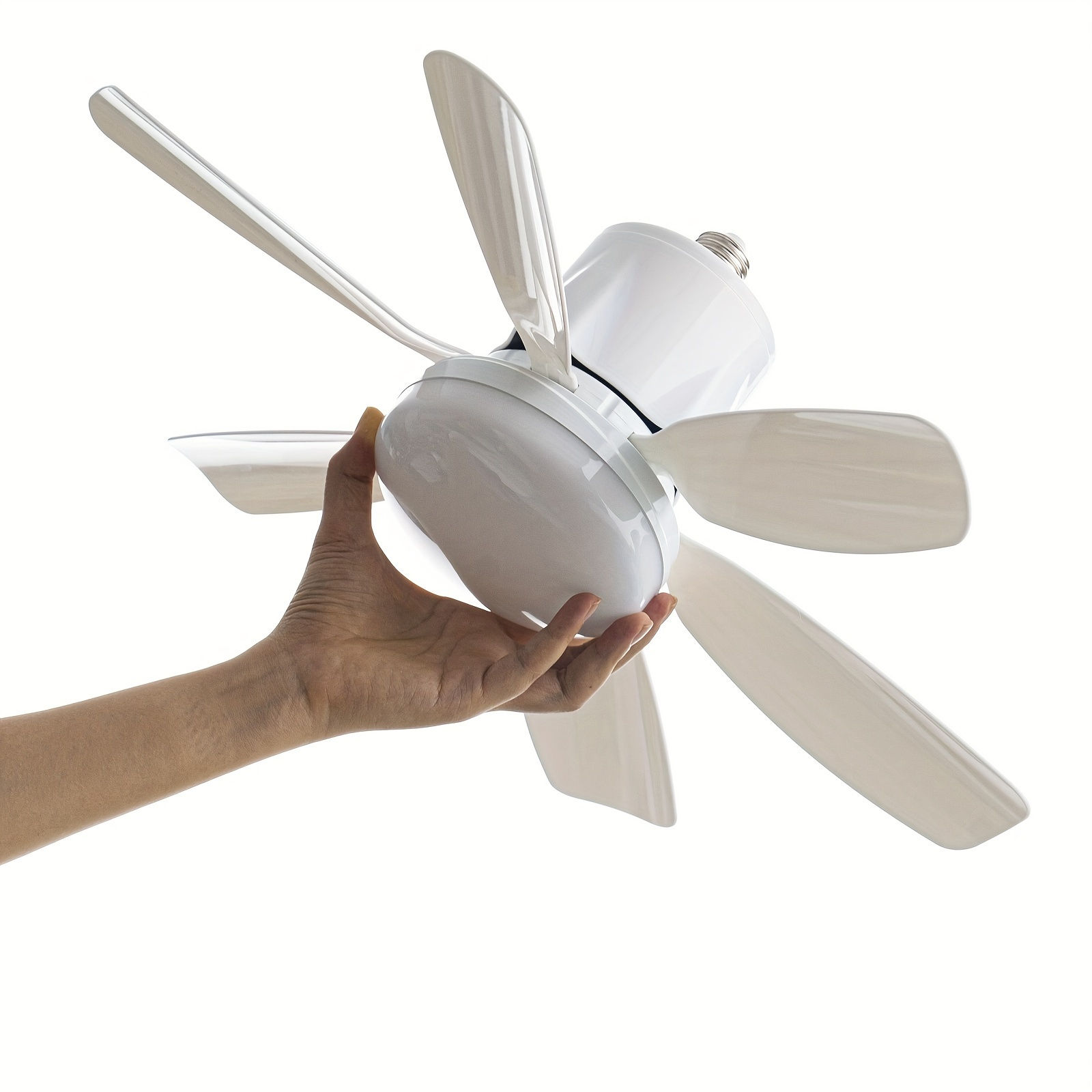 18.5-Inch Ceiling Fan with Integrated LED, Remote Controlled Screw-in Blade Fan