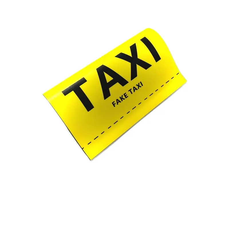 Fake Taxi Tag Car Sticker Yellow Vinyl Outside Auto Decal Charm Bike Motorcycle