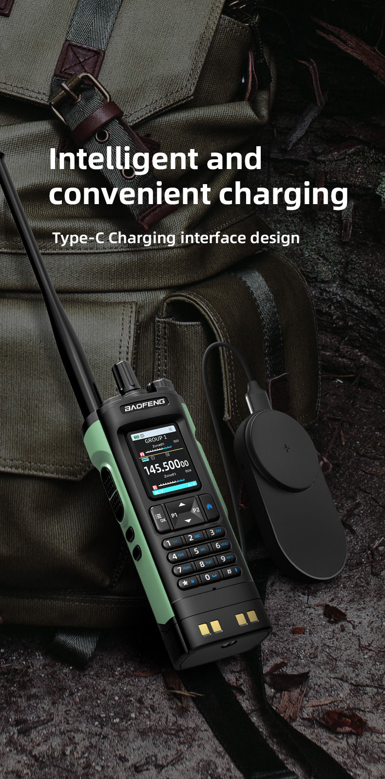 Thumbnail: New BAOFENG DM32 Walkie Talkie DMR GPS 10W   Programming Multi Band Wireless Cop
