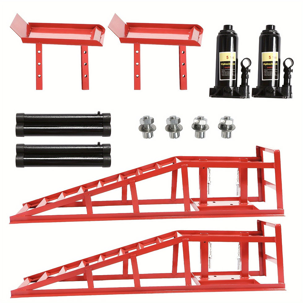 Thumbnail: [Hydraulic Car Ramps] Car Ramps 2 Pack Hydraulic High Lift Service Vehicle Ramps