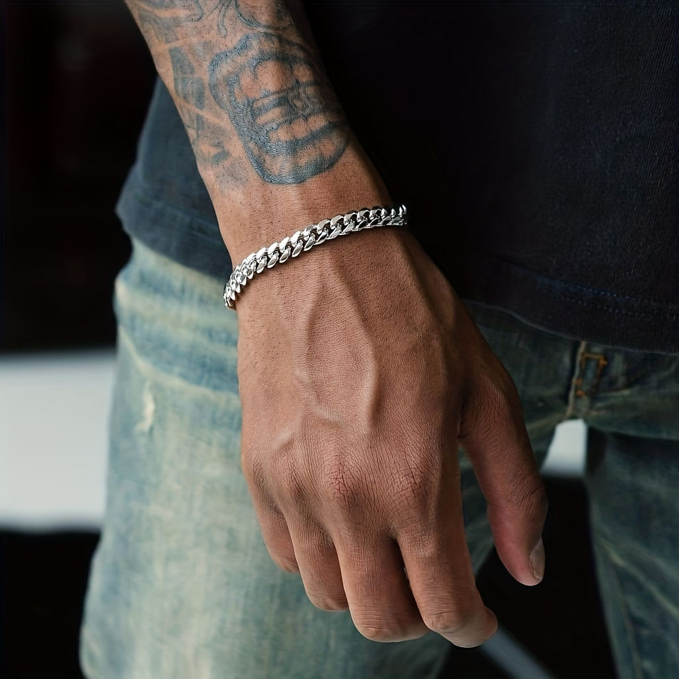 Thumbnail: 1pc Fashion Hip Hop Stainless Steel Chain Bracelet Simple Casual Jewelry For Men