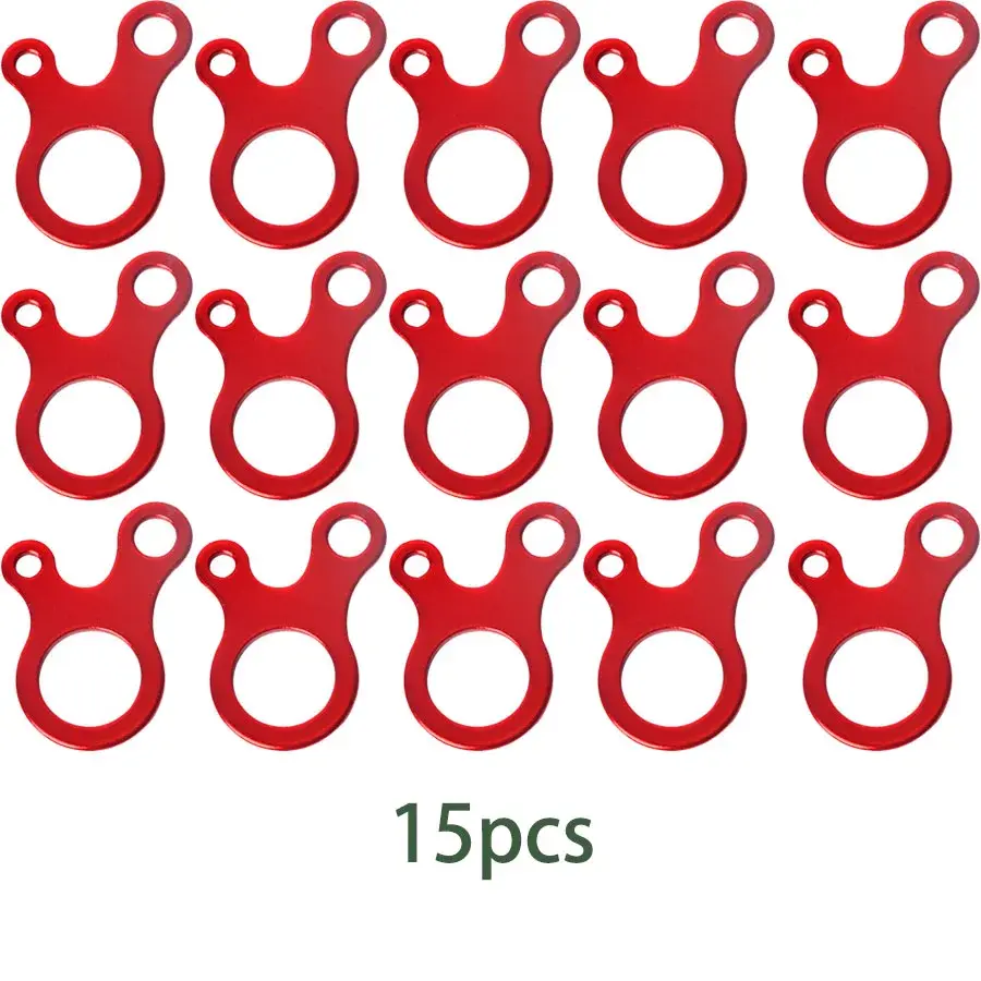 15pcs Tent Rope Buckles 3 Hole Camping Tent Wind Rope Buckle Aluminium Alloy Ten