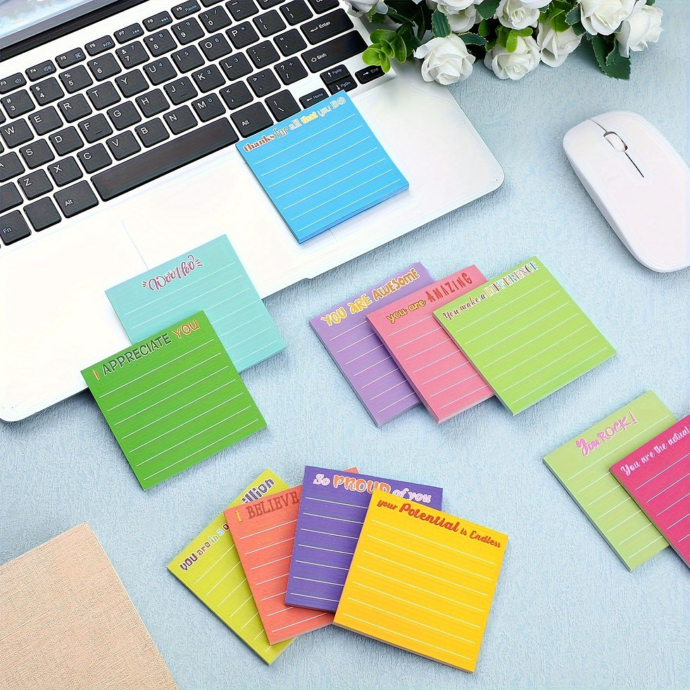 Thumbnail: 12-Piece Inspirational Sticky Notes With Lines, 3X3 Inch - Perfect For Appreciat