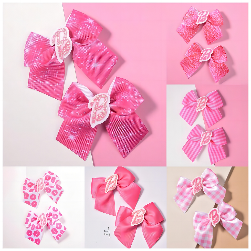 2 women's pink thread webbing with green onion powder lettering two ear clip Fas