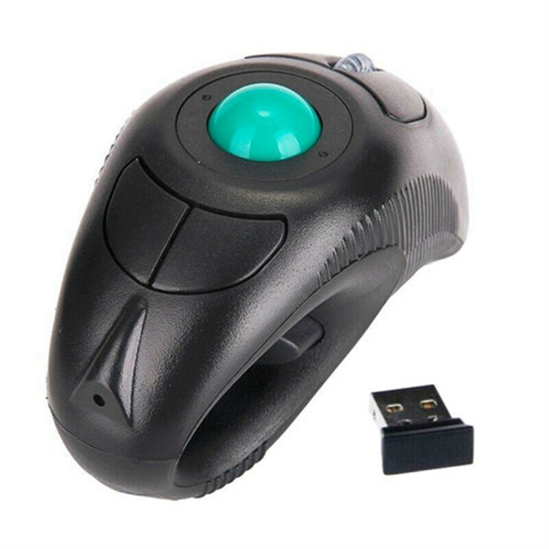 Shopping 2.4G Wireless Air Mouse Ergonomic Trackball Handheld Finger USB Mouse U