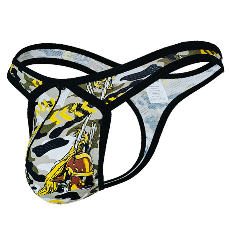 Men's Sexy Thongs Underwear Low Waist Homme Jockstrap Male Mesh U Pouch T-Tack P