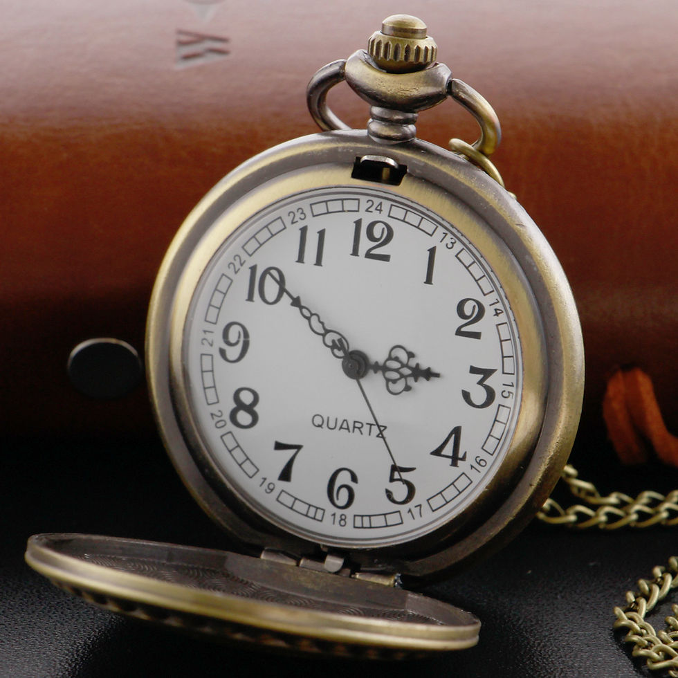 Thumbnail: Bronze Retro Quartz Pocket Watch Mysterious Adventure Eye Logo Badge Clock Class