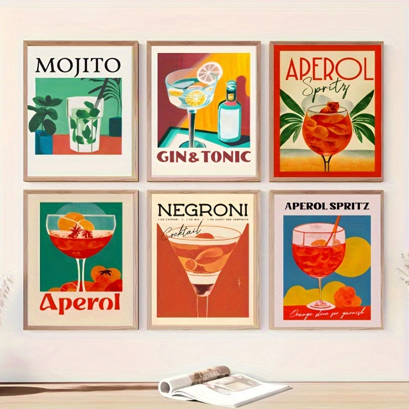 6pcs/set Cartoon Canvas Print Posters, 11.8*15.7inch Canvas Wall Art Paintings f