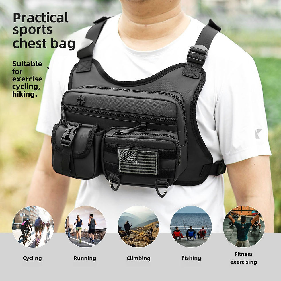 Front Sports Chest Bag With Adjustable Straps Vest bag Shoulder Backpack Large C