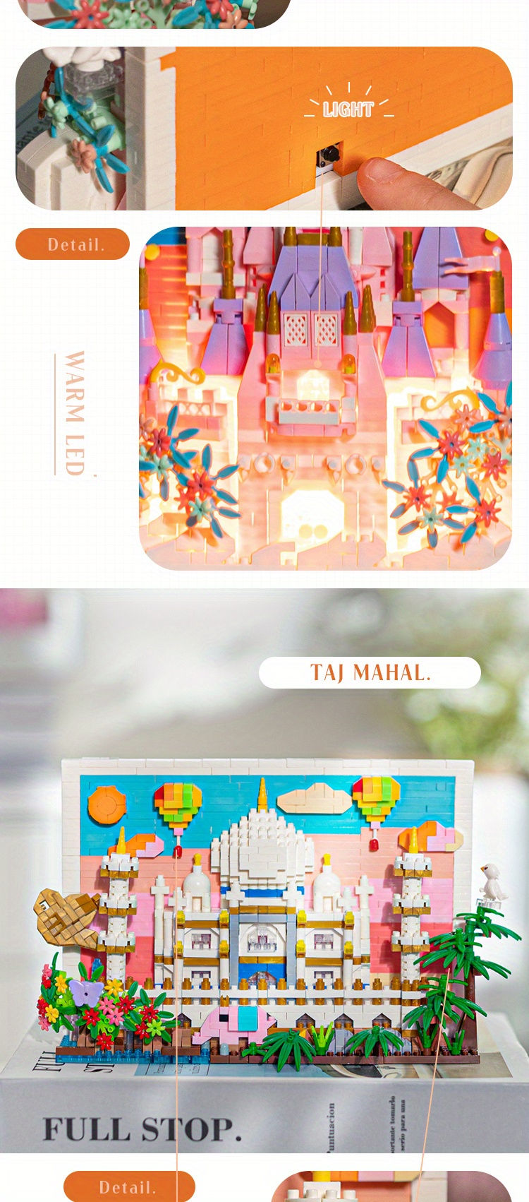 Thumbnail: 1628pcs+ Castle 3D Postcard Building Blocks, Assembling Toys, Creative Home Acce