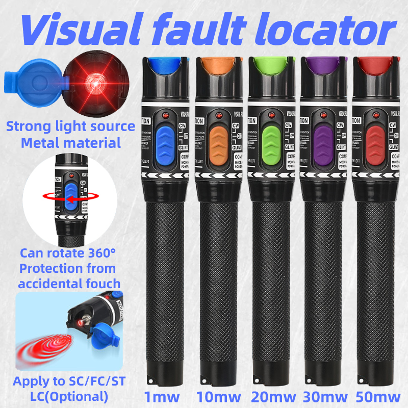 FTTH Fiber Optic Cable Tester Pen 1/10/20/30/50mw Visual Fault Locator SC/FC/ST
