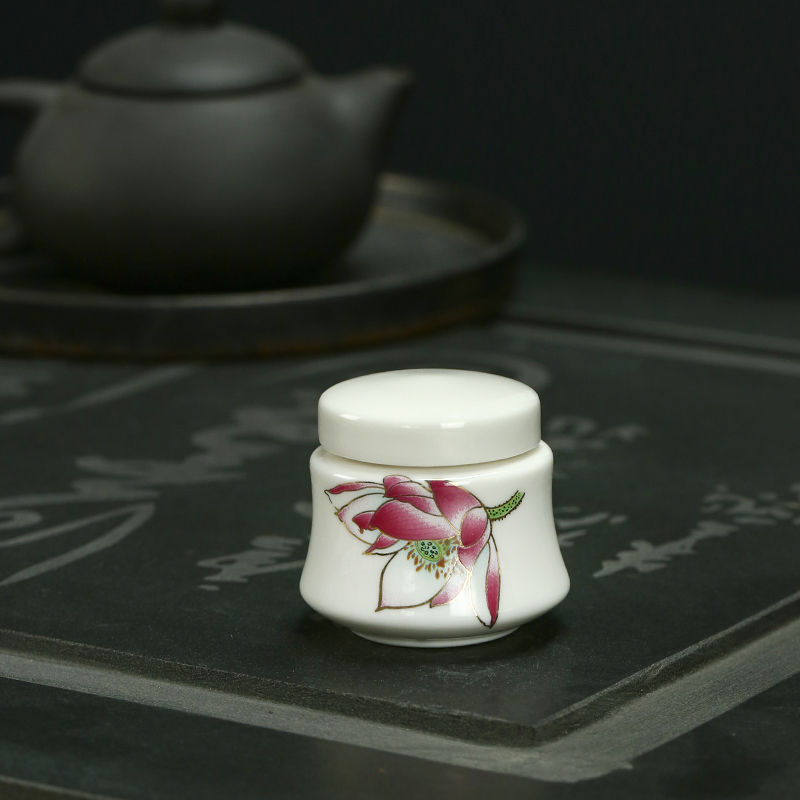 Thumbnail: Mini Ceramic Tea Pot White Ceramic Pot Portable Travel Wake-up Tea Pot Storage C