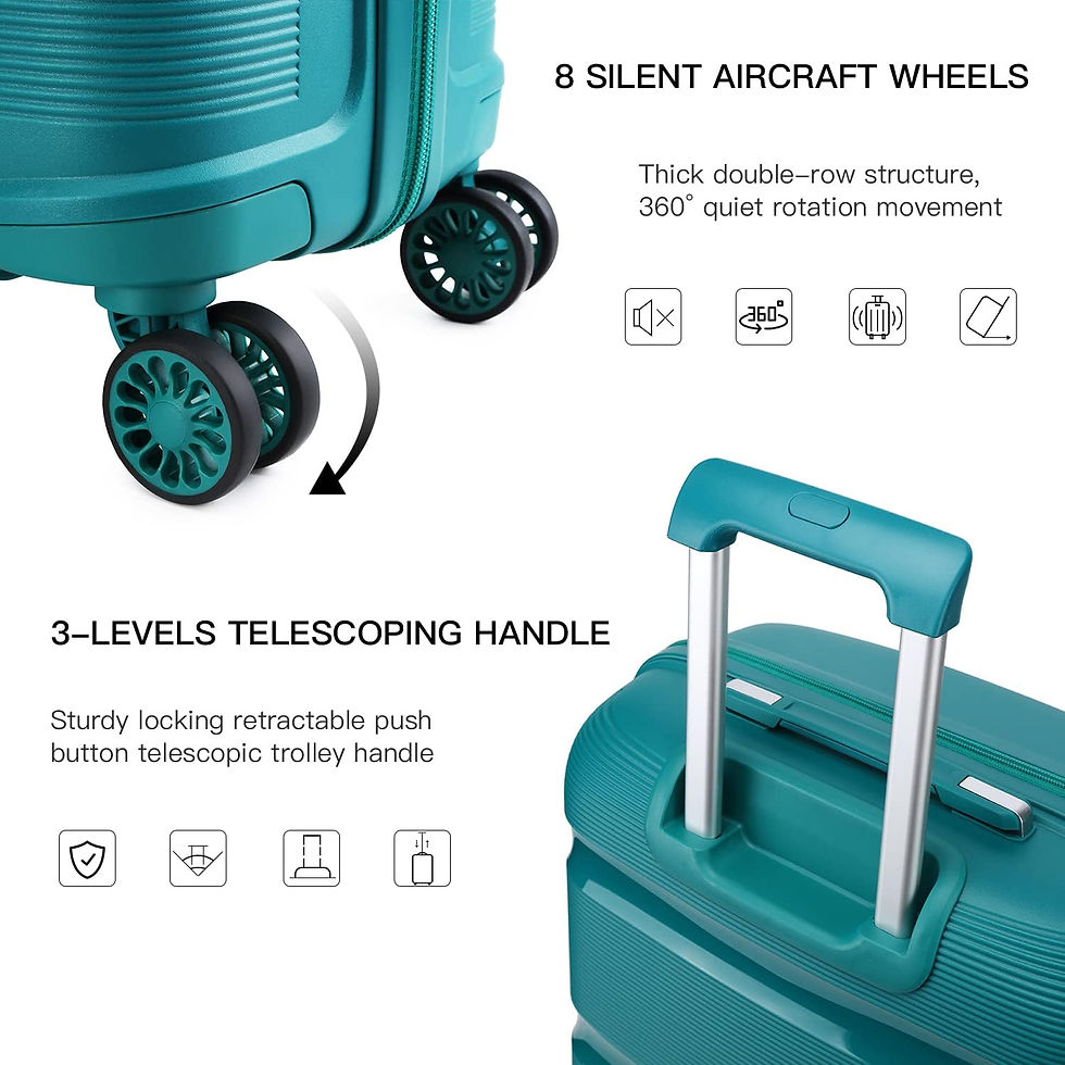 KONO TSA Lock 4 Roll Lightweight & Fashionable Polypropylene Roller Case 66L Wea