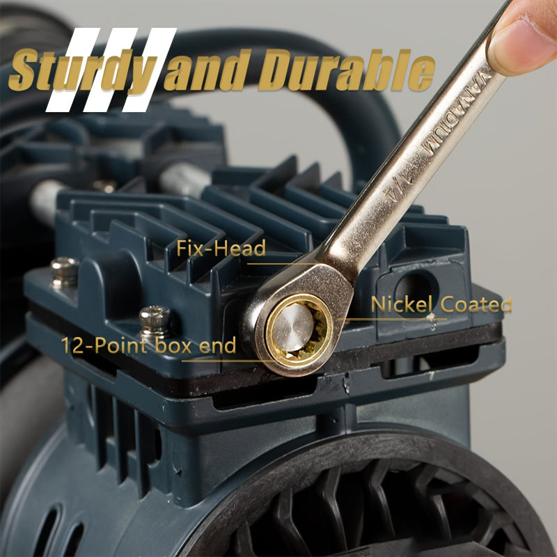 Thumbnail: 8pcs/set 72-Teeth Cr-V Ratcheting Wrench Set, SAE Ratcheting Combination Wrench 
