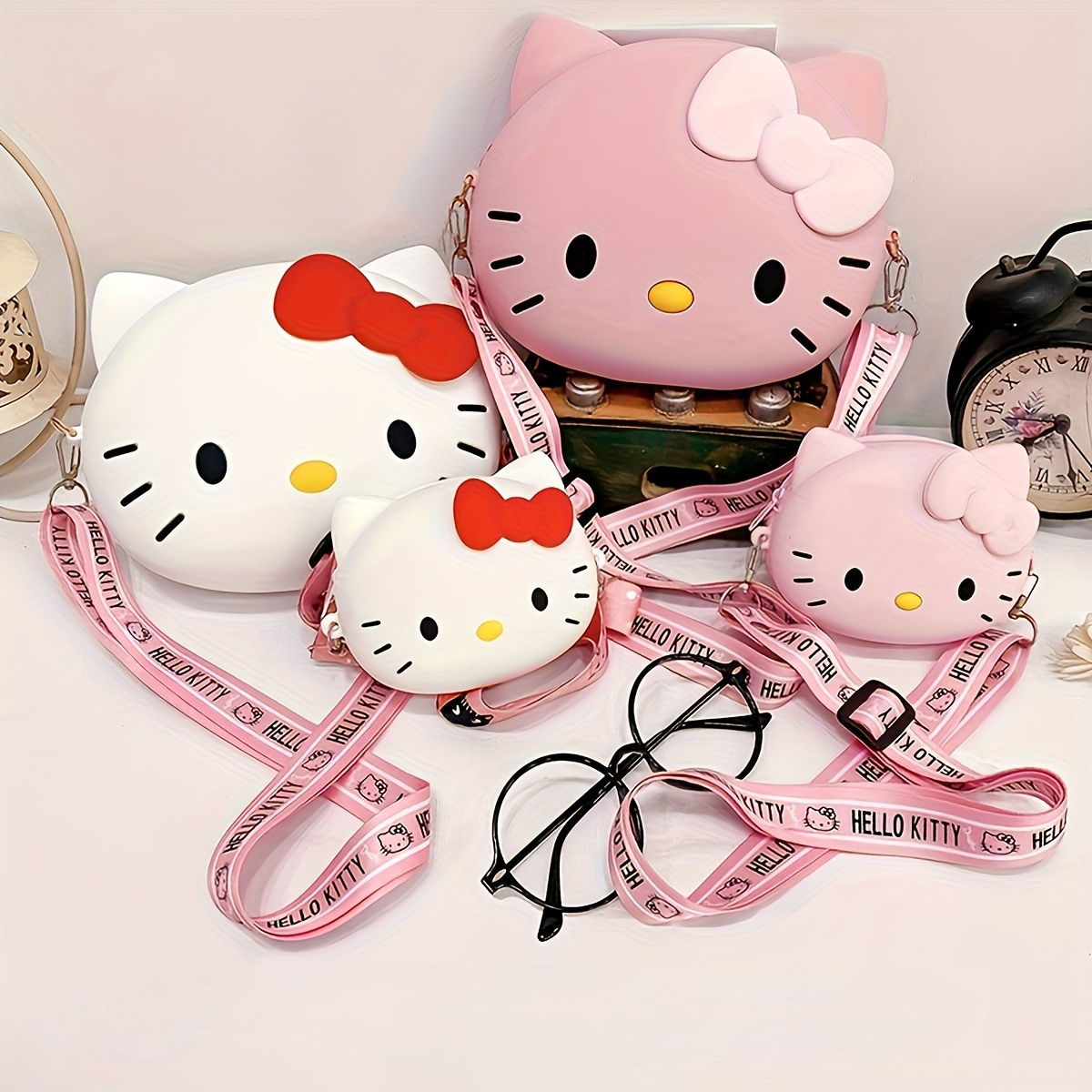 1pc Adorable Hello Kitty Cartoon Crossbody Sling Bag - Soft PU Leather, Adjustab