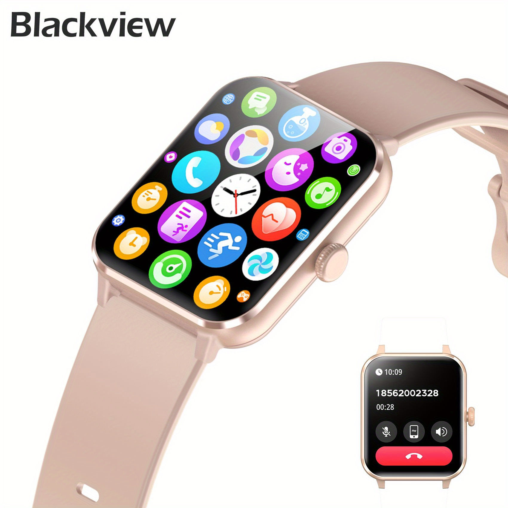 1.85" Blackview Smart Fitness Watch - Advanced Health Tracker with Blood Pressur