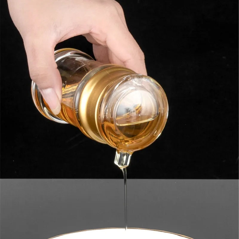 Thumbnail: 1pc Portable Clear Oil Pot - Seasoning Bottle with Sauce Dispenser for BBQ Kitch