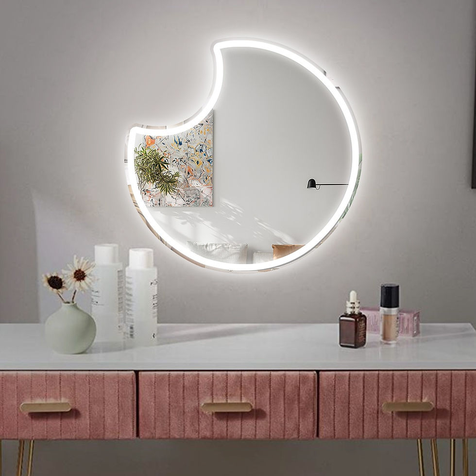 1pc Moon Mirror Neon Signs, USB Powered Mirror Neon Signs For Wall Decor, White