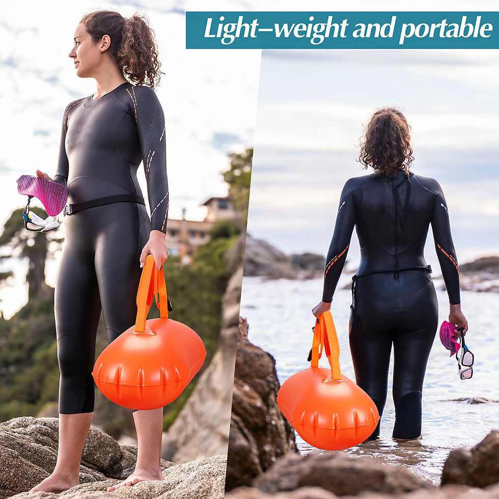 Thumbnail: 1/2Pcs Swim Buoy Float for Open Water Swimming Safety Float with Adjustable Wais