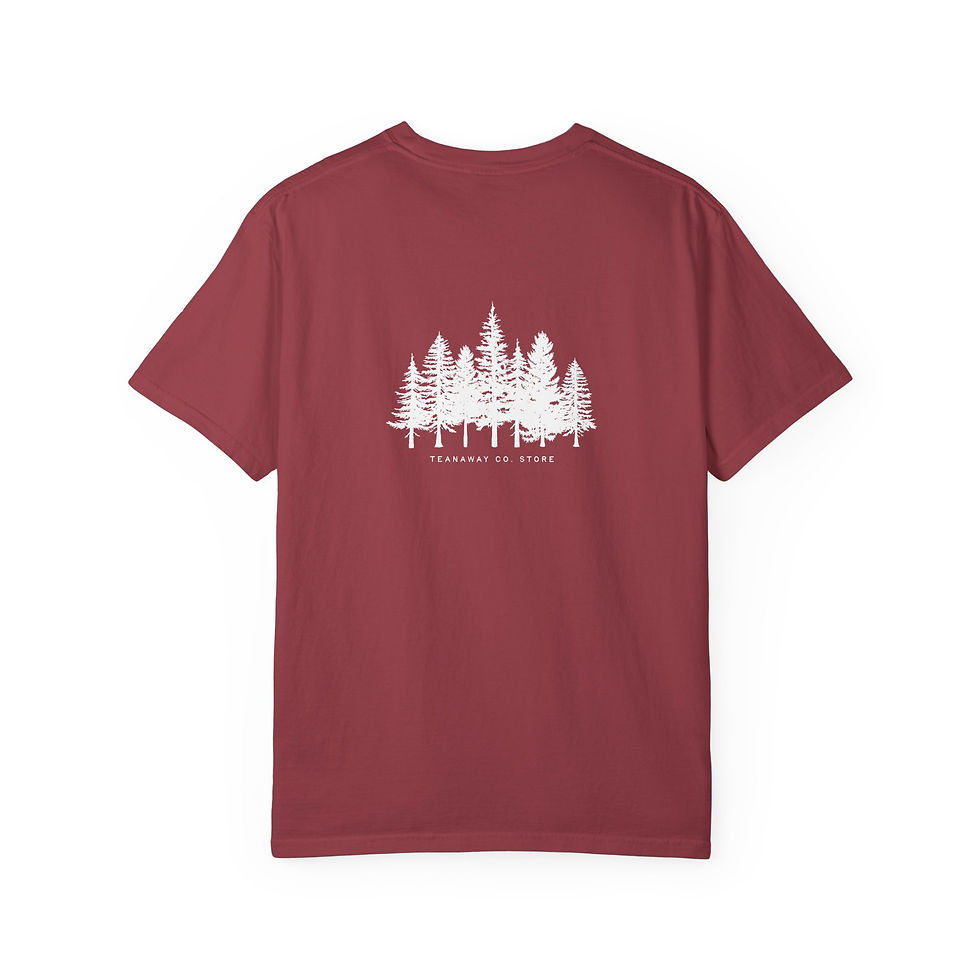 Thumbnail: Unisex Garment-Dyed Eco-Friendly T-Shirt - Nature Inspired Tree Design