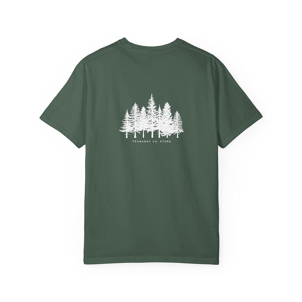 Thumbnail: Unisex Garment-Dyed Eco-Friendly T-Shirt - Nature Inspired Tree Design