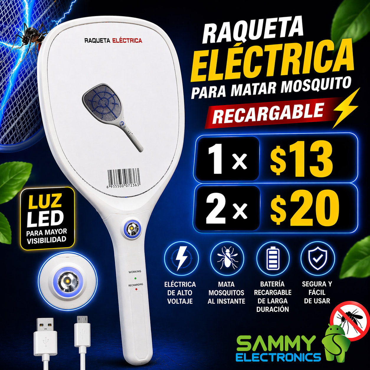 Raqueta para mosquito
