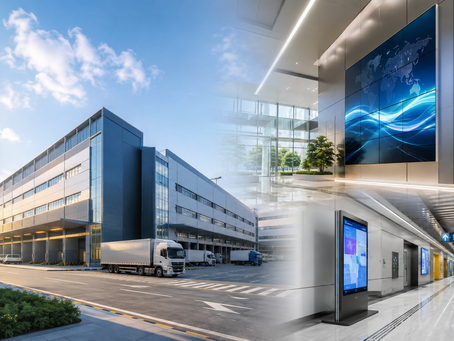 香港現代物流園區的綜合 Signage 系統,包括 Wayfinding 導向標識、Digital Signage、LED Video Wall 及整合式溝通系統