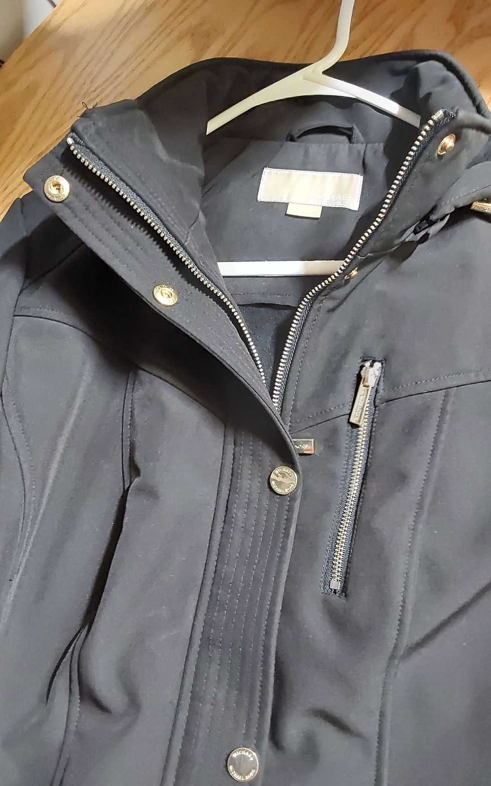 Thumbnail: Michael Kors Black Raincoat collar style