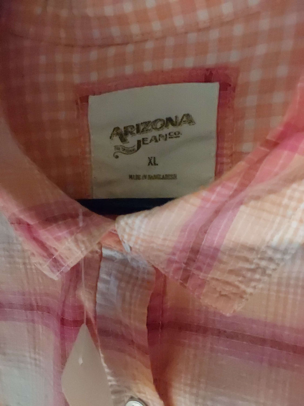 Thumbnail: Arizona Jeans Pink Flannel Long Sleeve Shirt designers label