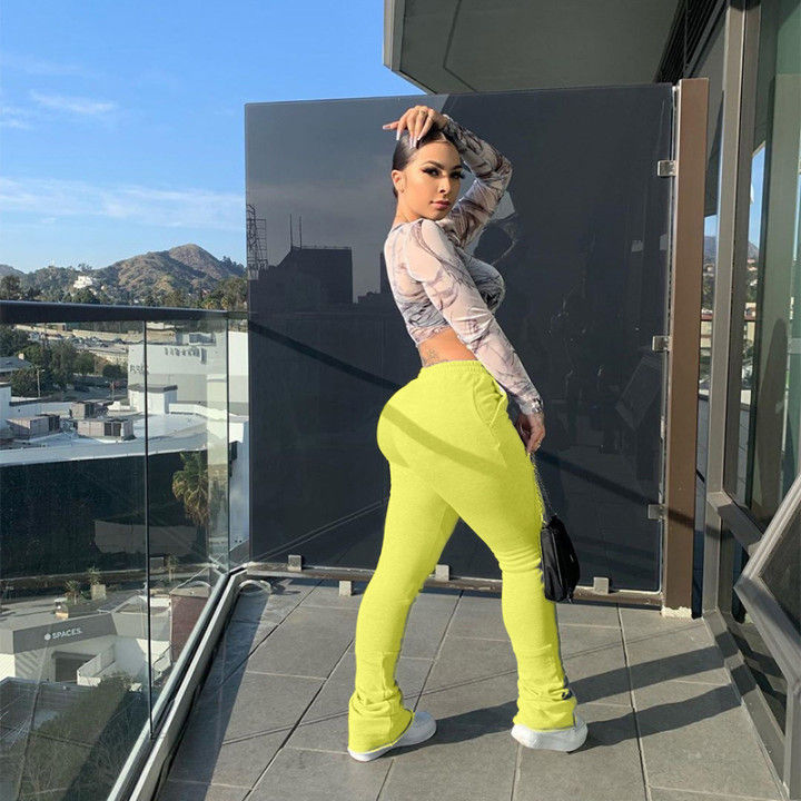 Thumbnail: Best Selling Quality 9 Colors Winter Jogger Pants Women Fashionable Stacked Pant