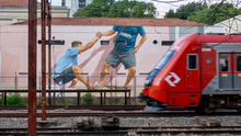 Inaugurada arte urbana Acolhida (26m x 8m) na estação ferroviária da Maria-Fumaça, na Mooca