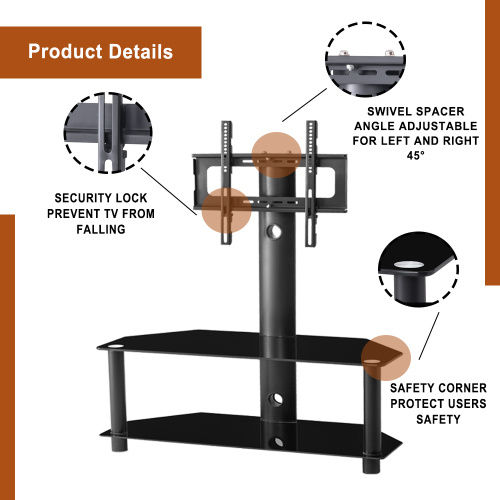 Thumbnail: Free shipping Multi-Function Angle And Height Adjustable Tempered Glass Metal Fr