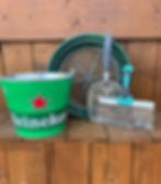 A Bucket, Taping Knife, Kitty Litter Scoop and Gold Mining Pan
