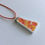 Thumbnail: Clay Pendant Necklace - Orange Abstract w/wire