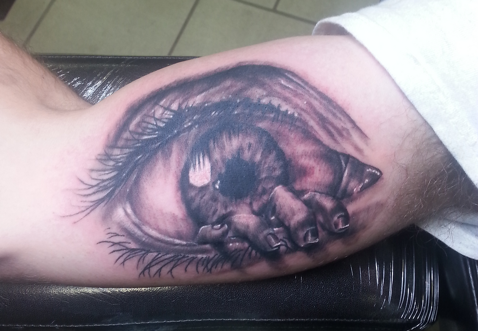 Black and Grey Eye Tattoo