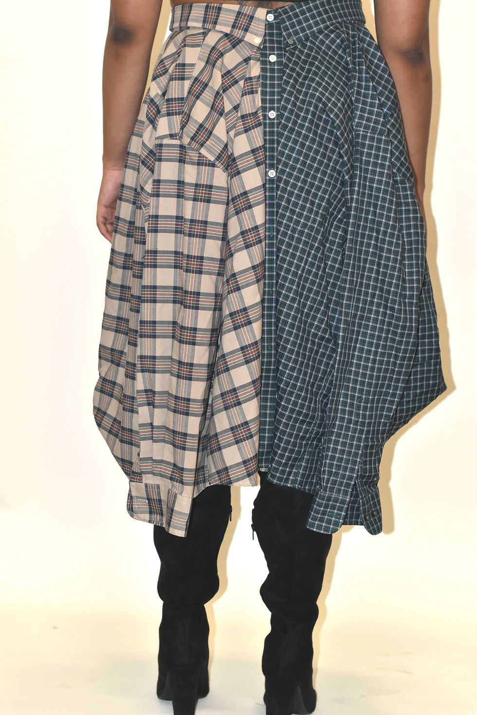 Thumbnail: Multi-Pattern Button-up Skirt  #1
