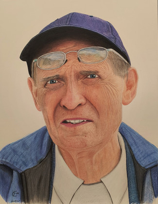 Grandad Drawing by James Carter Art
