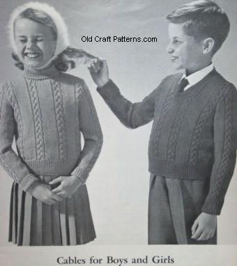 Thumbnail: Patons 92 - Handknits for Boys and Girls Sweaters Skirt Hats Knitting Patterns